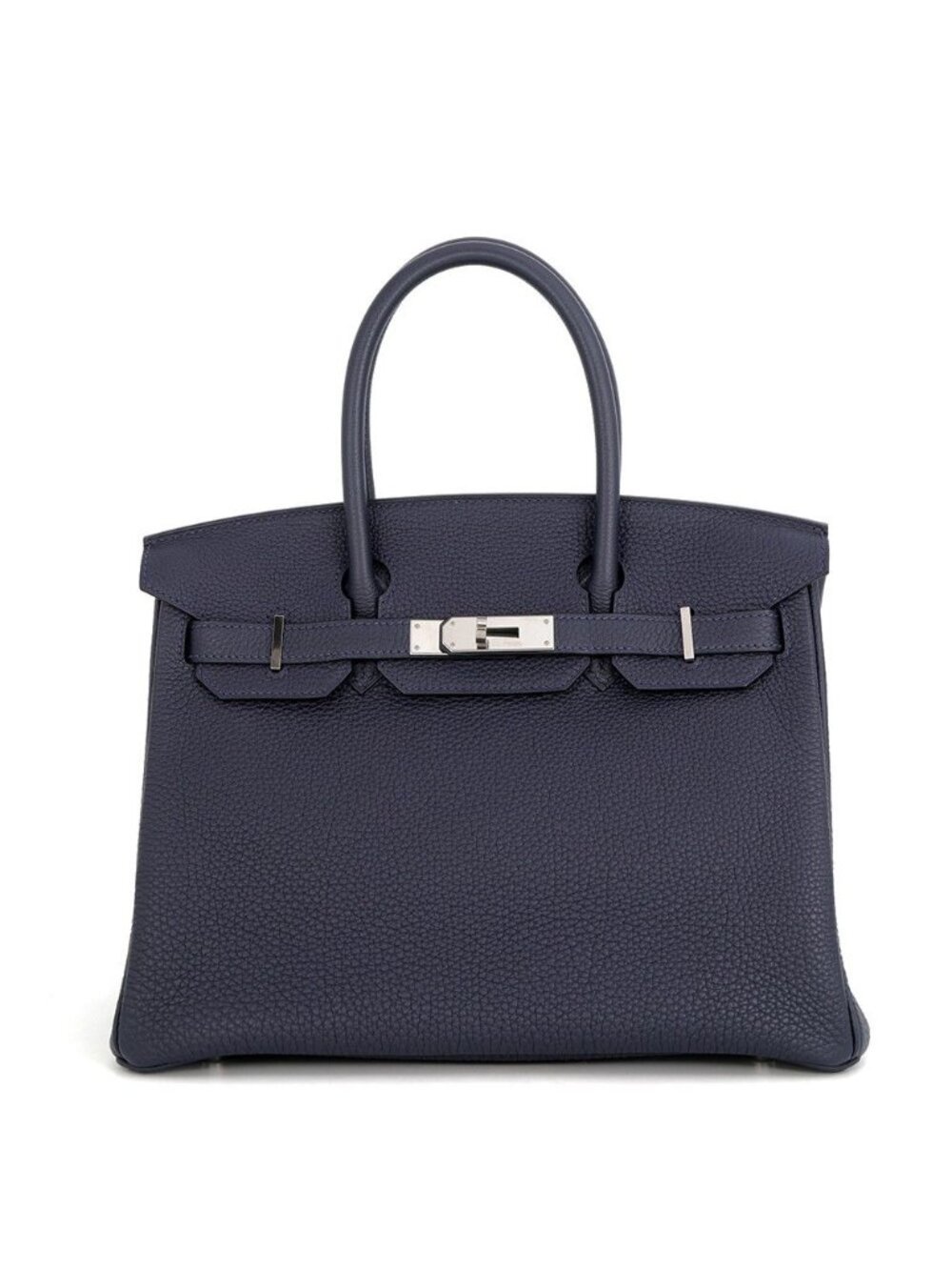 Hermes Birkin 30 Bleu Nuit Silver Togo Handbag